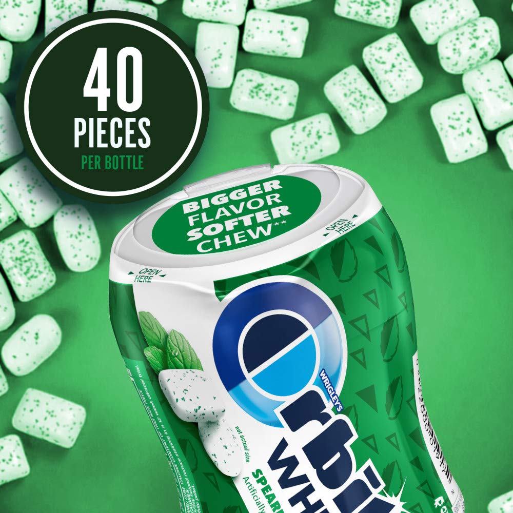 40-piece Orbit WHITE bottle emphasizing convenient packaging and value.
