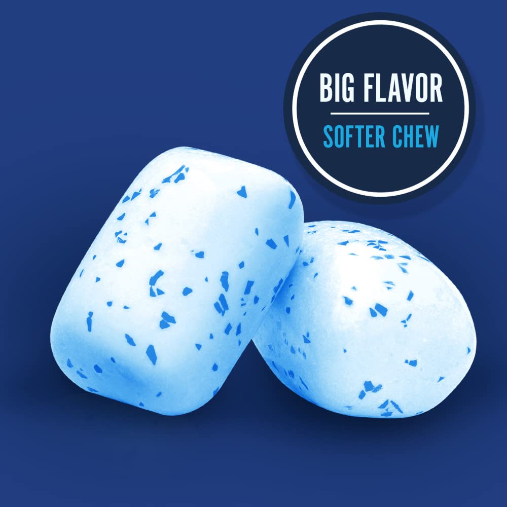Orbit White Peppermint Gum standup bag open for easy access and minty breath.