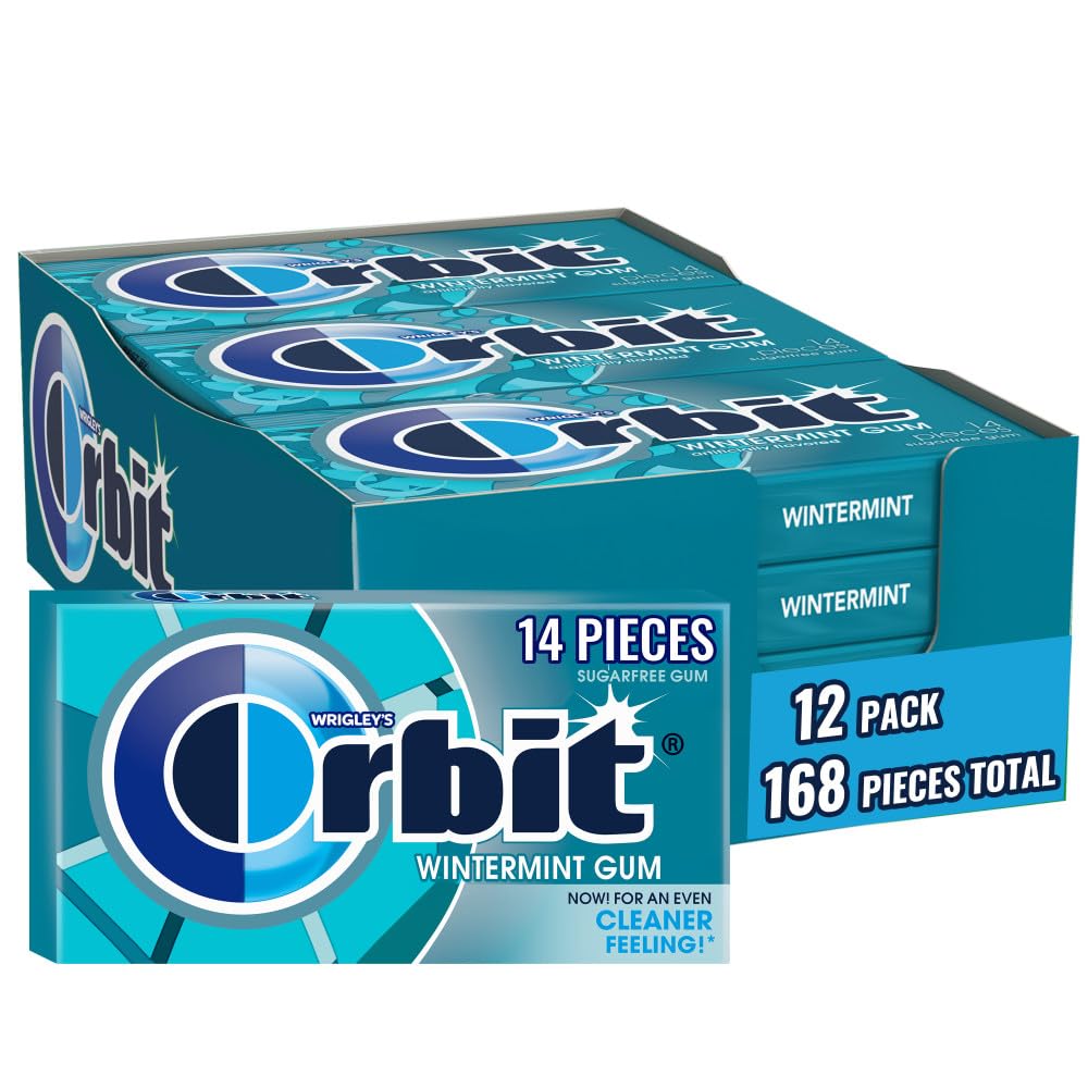 Orbit Wintermint bulk pack displaying 168 pieces for long-lasting freshness.