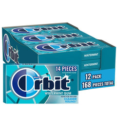 Orbit Wintermint bulk pack displaying 168 pieces for long-lasting freshness.