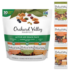 Orchard Valley Harvest active snack pack bags for convenient on-the-go snacking for the whole family.
