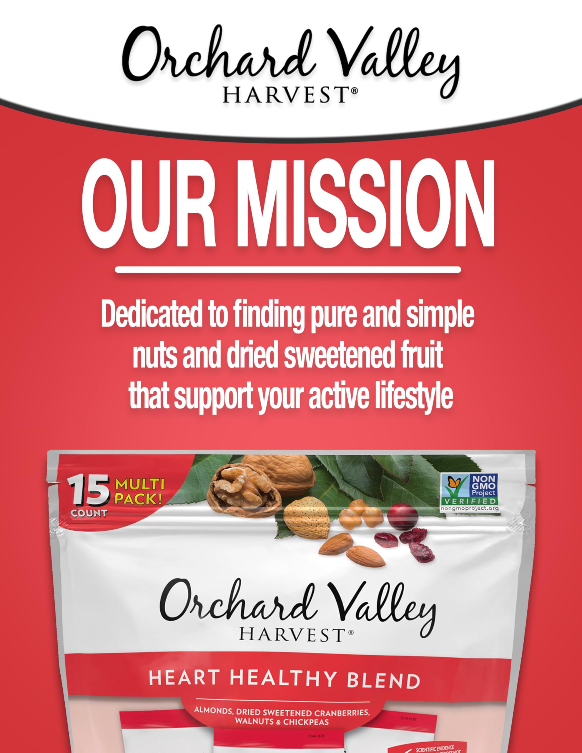Orchard Valley Harvest chickpeas snack close-up, plant-based protein option.