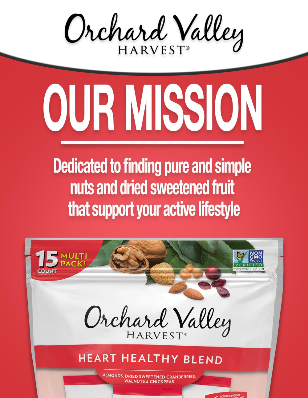 Orchard Valley Harvest chickpeas snack close-up, plant-based protein option.