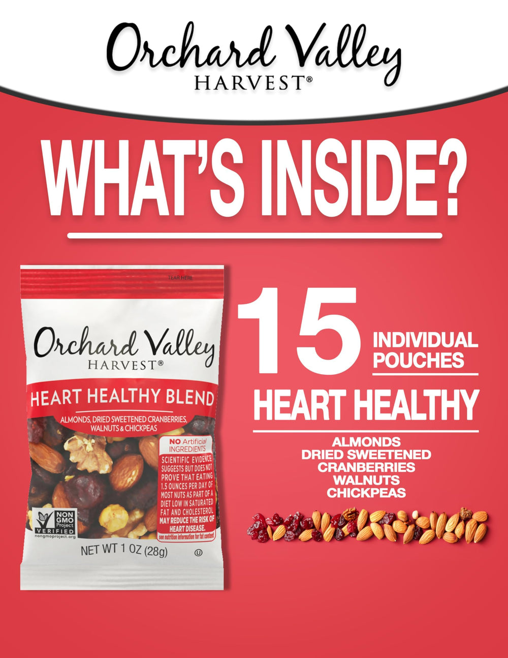 Orchard Valley Harvest dried cranberries close-up, naturally sweet and convenient.