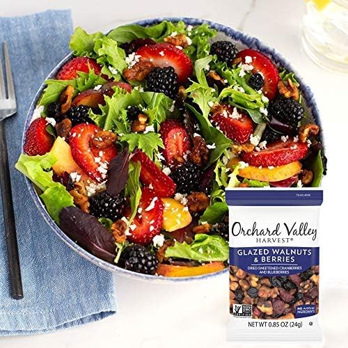 Orchard Valley Harvest glazed walnuts topping yogurt for added texture and sweetness.