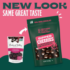 Orchard Valley Harvest gluten-free and Non-GMO Project Verified label on cherries.
