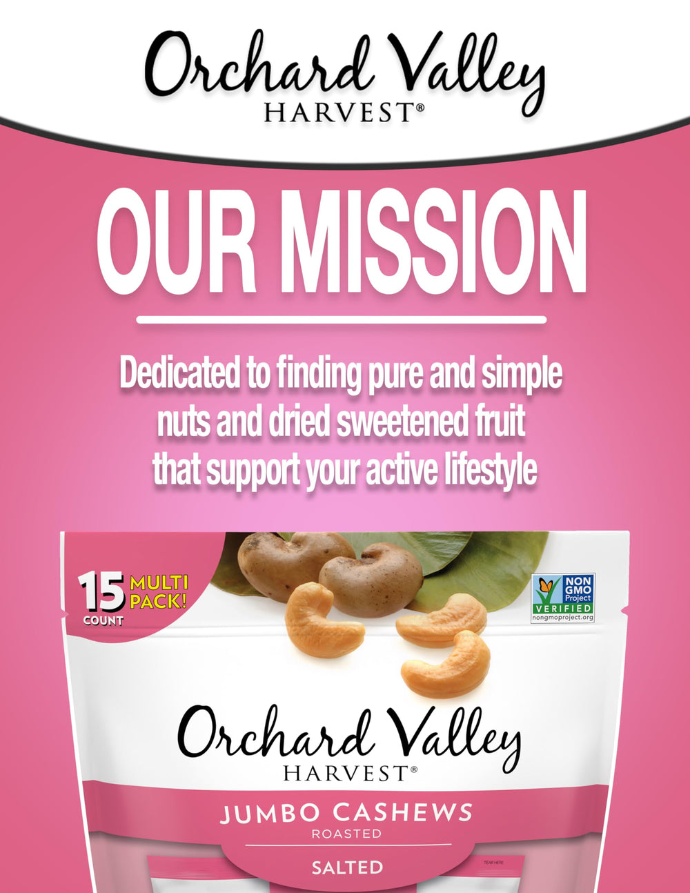Orchard Valley Harvest gluten-free Non-GMO label on packaging