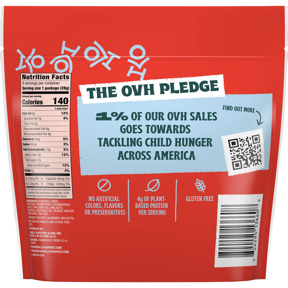 Orchard Valley Harvest Heart Healthy Mix almonds and cranberries for a crunchy, sweet-and-tart bite.