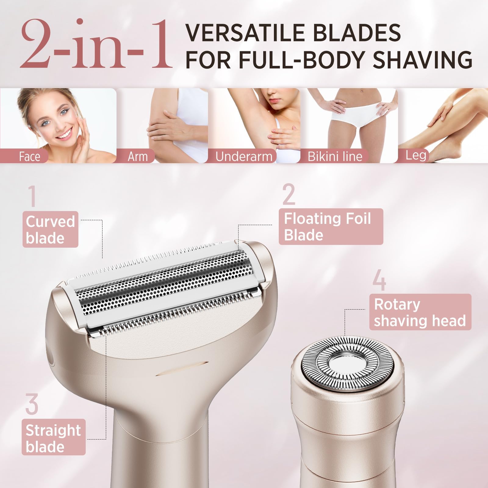 Orchrose 2-in-1 razor close-up for precise, gentle facial shaving.
