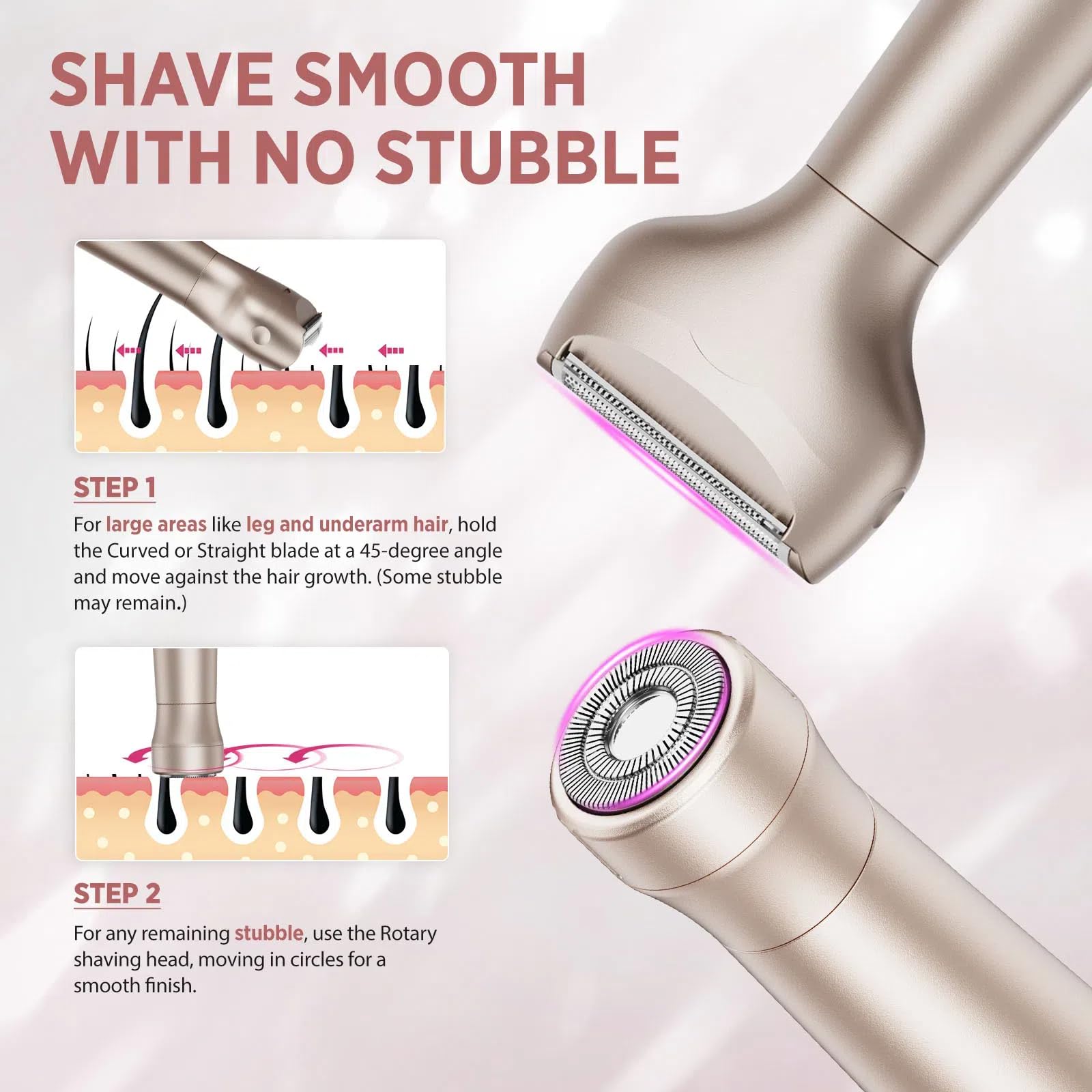 Orchrose razor on legs and arms for sleek, even skin.
