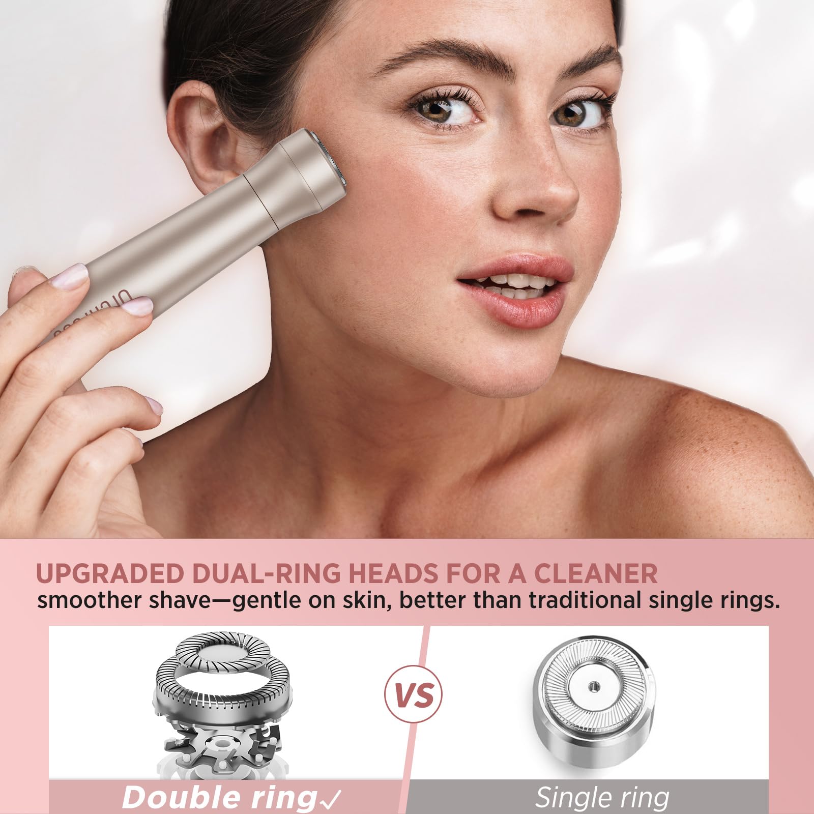 Orchrose razor underarms close-up for smooth, quick underarm grooming.