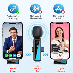 Ordele wireless lavalier microphone detachable clip showing versatile wearing position.