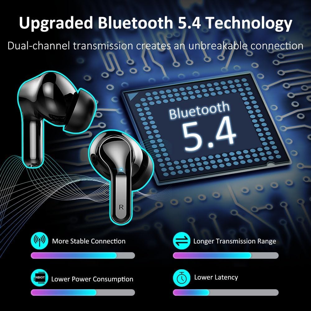 Ordtop Earbuds deliver up to 8 hours playback per charge for on-the-go listening.