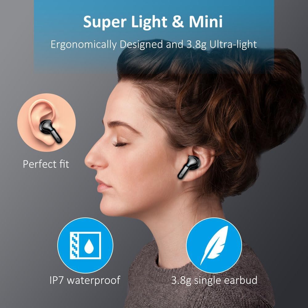 Ordtop Earbuds ENC microphone for clearer calls in noisy environments.