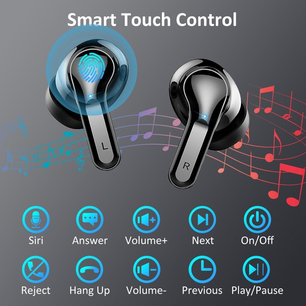 Ordtop Earbuds IP7 waterproof design supports workouts and rain.