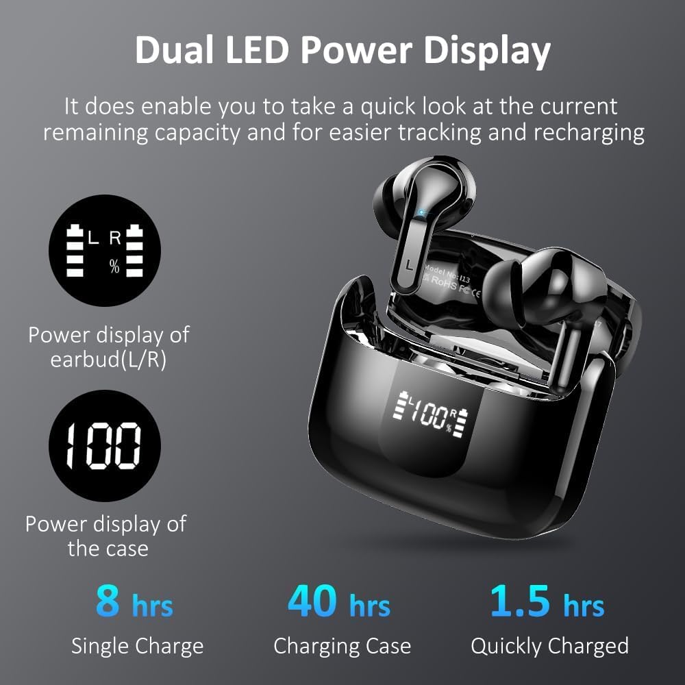 Ordtop Earbuds USB-C charging port enables faster, safer recharging.