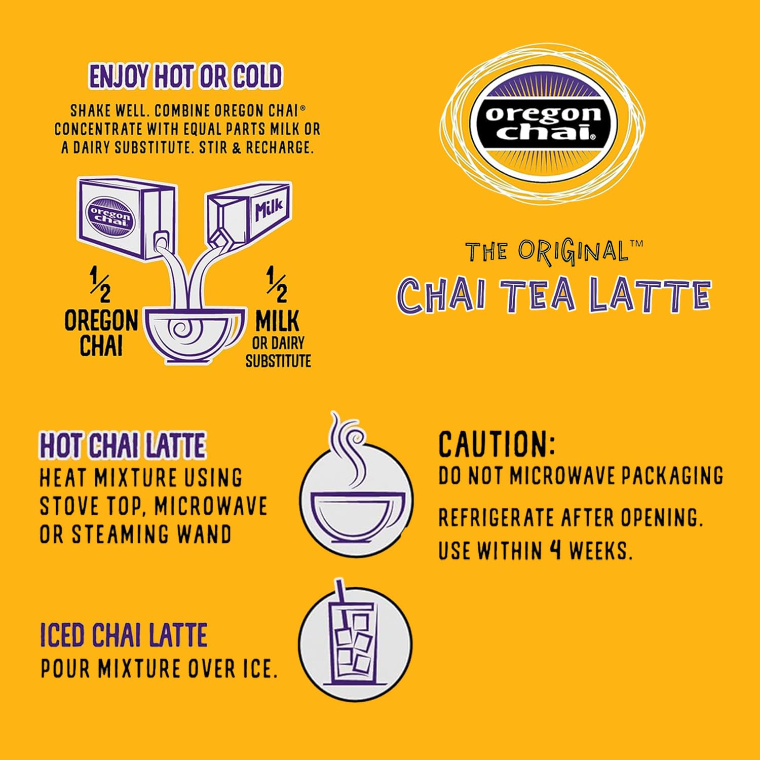 Oregon Chai packaging showing recyclable materials for eco-friendly choice.
