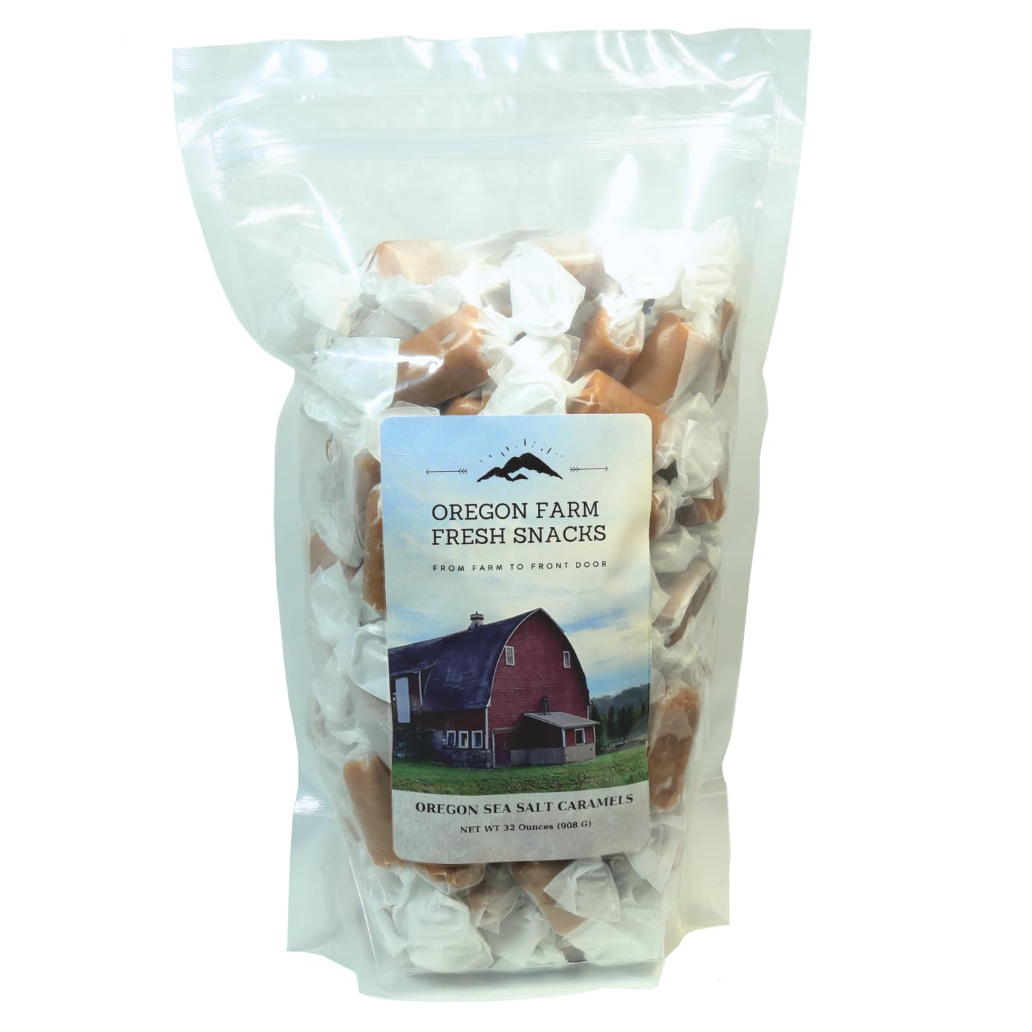 Oregon Farm Fresh Snacks 32oz pack on display, ideal for stocking a pantry.