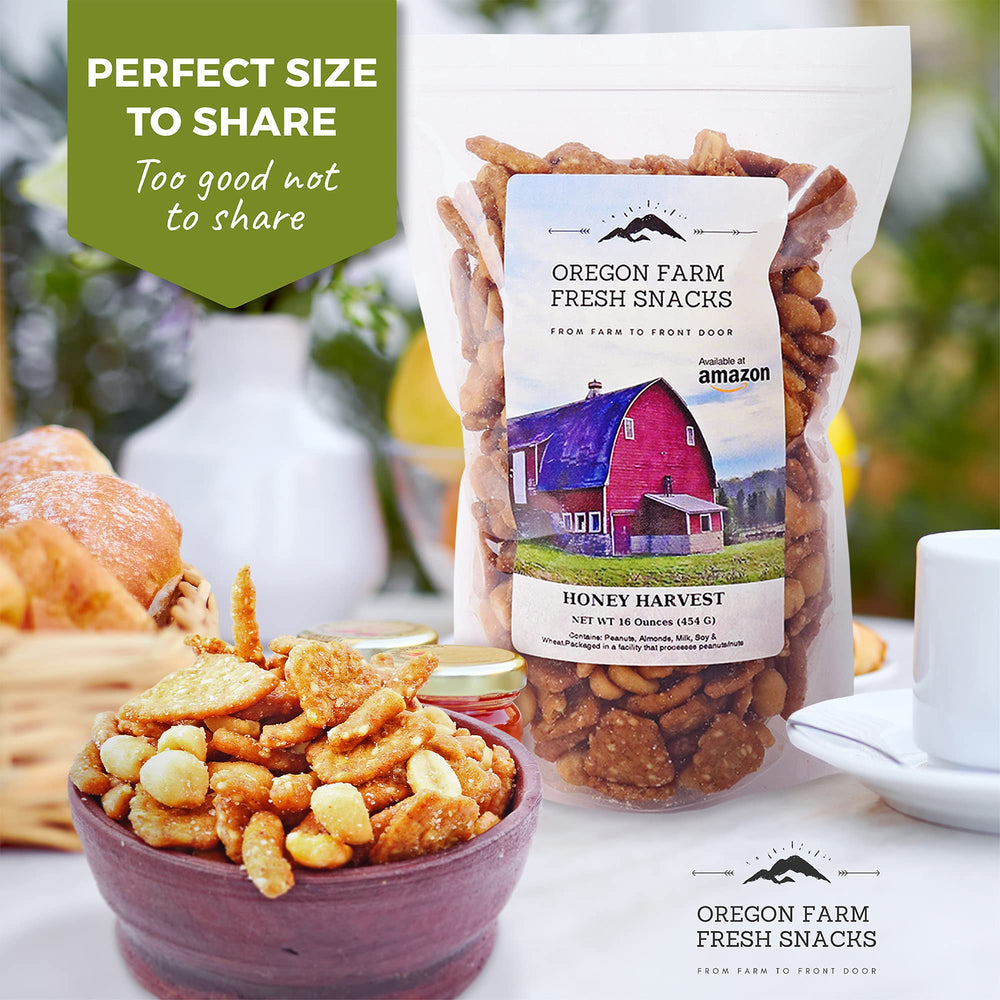 OREGON FARM FRESH SNACKS Honey Crackers closeup shows crisp, snackable texture.