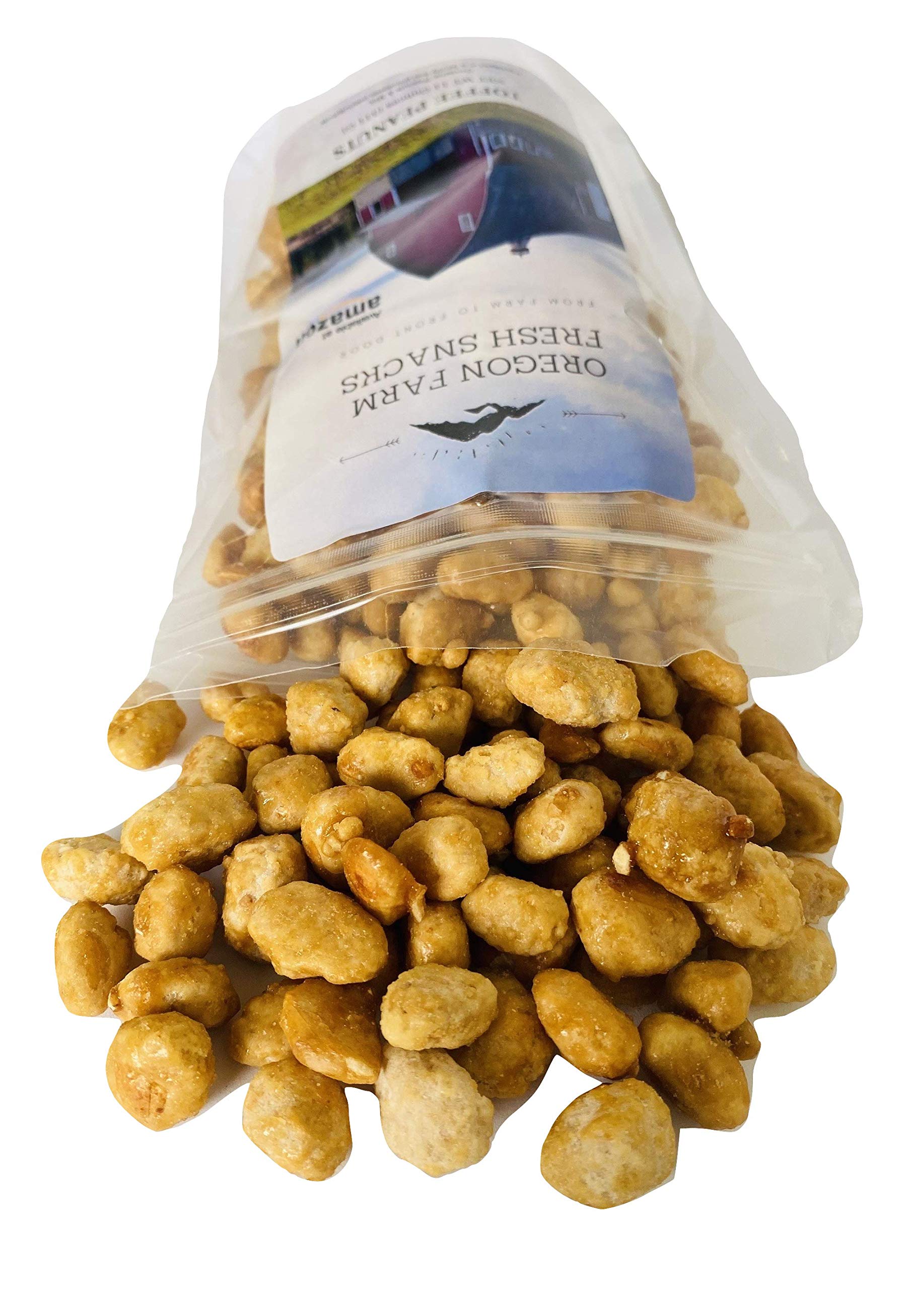 OREGON FARM FRESH SNACKS Toffee Peanuts resealable bag—keeps freshness on hand.