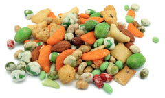 Oregon Farm Fresh Snacks Wasabi Peas & Rice Crackers Mix packfront highlights bold, on-the-go flavor