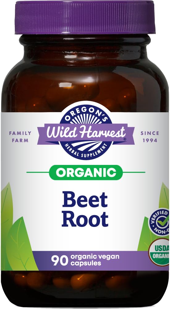 Oregon's Wild Harvest beet root capsules bottle front for daily beet root supplementation