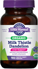 Oregon's Wild Harvest milk thistle dandelion capsules bottle for daily liver wellness