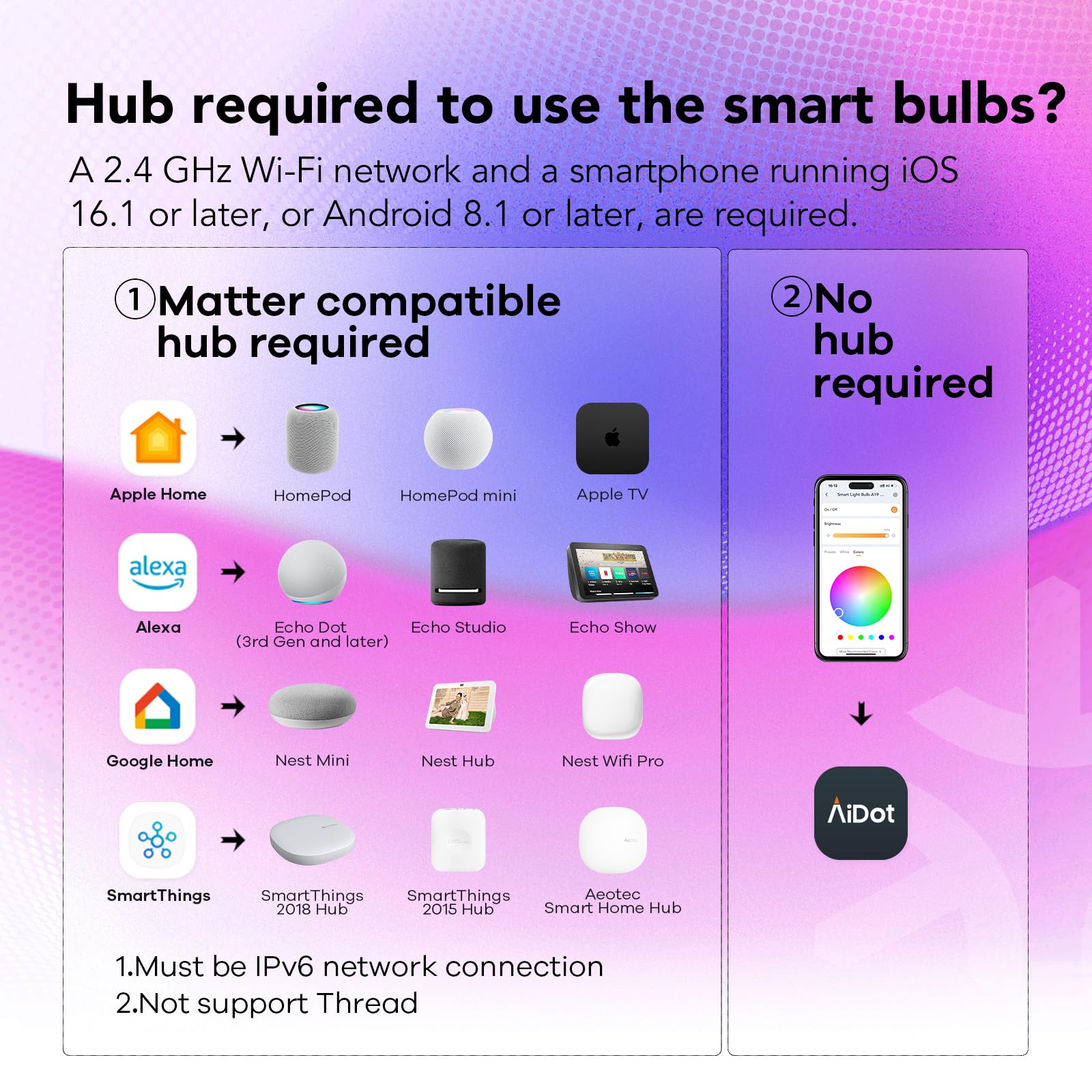 OREiN Matter color-spectrum bulb displaying vibrant RGB options