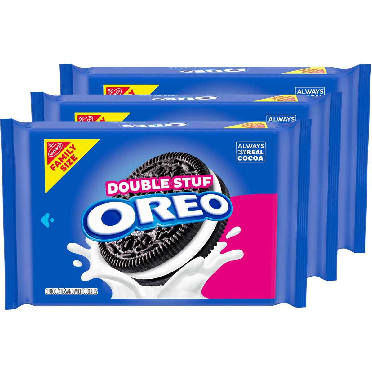 OREO Double Stuf family pack front packaging for easy sharing