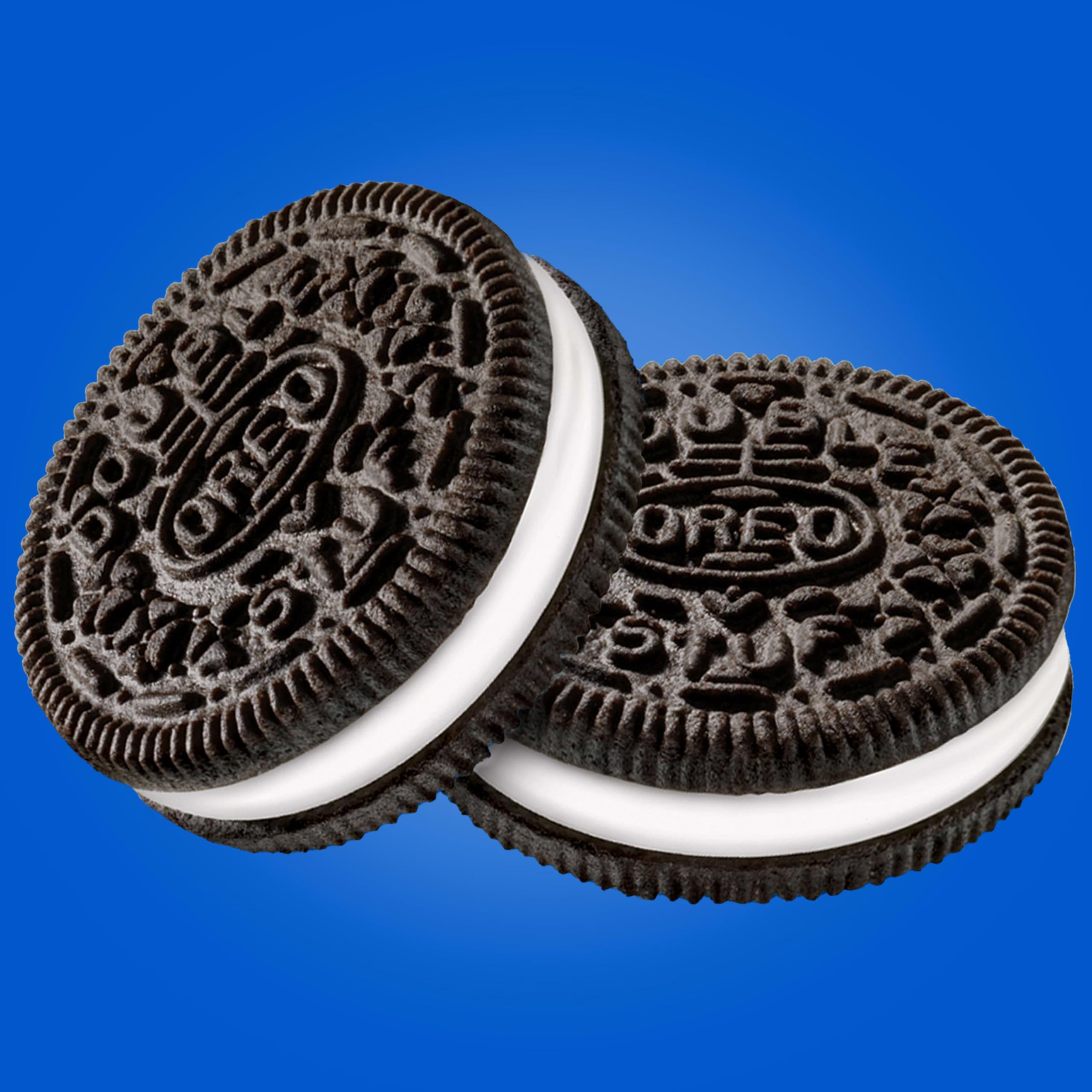 Stacked OREO Double Stuf cookies showing creme to wafer balance
