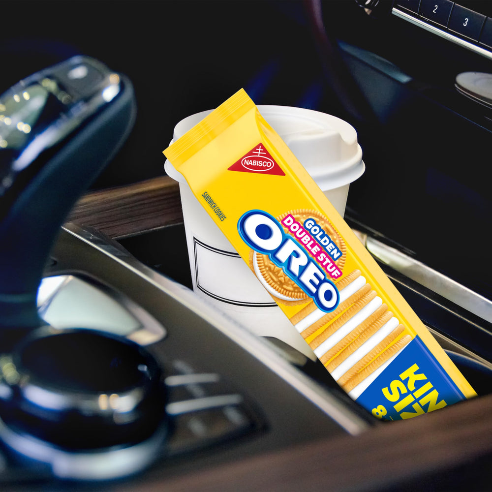 OREO Double Stuf Golden office snack on a desk setup.