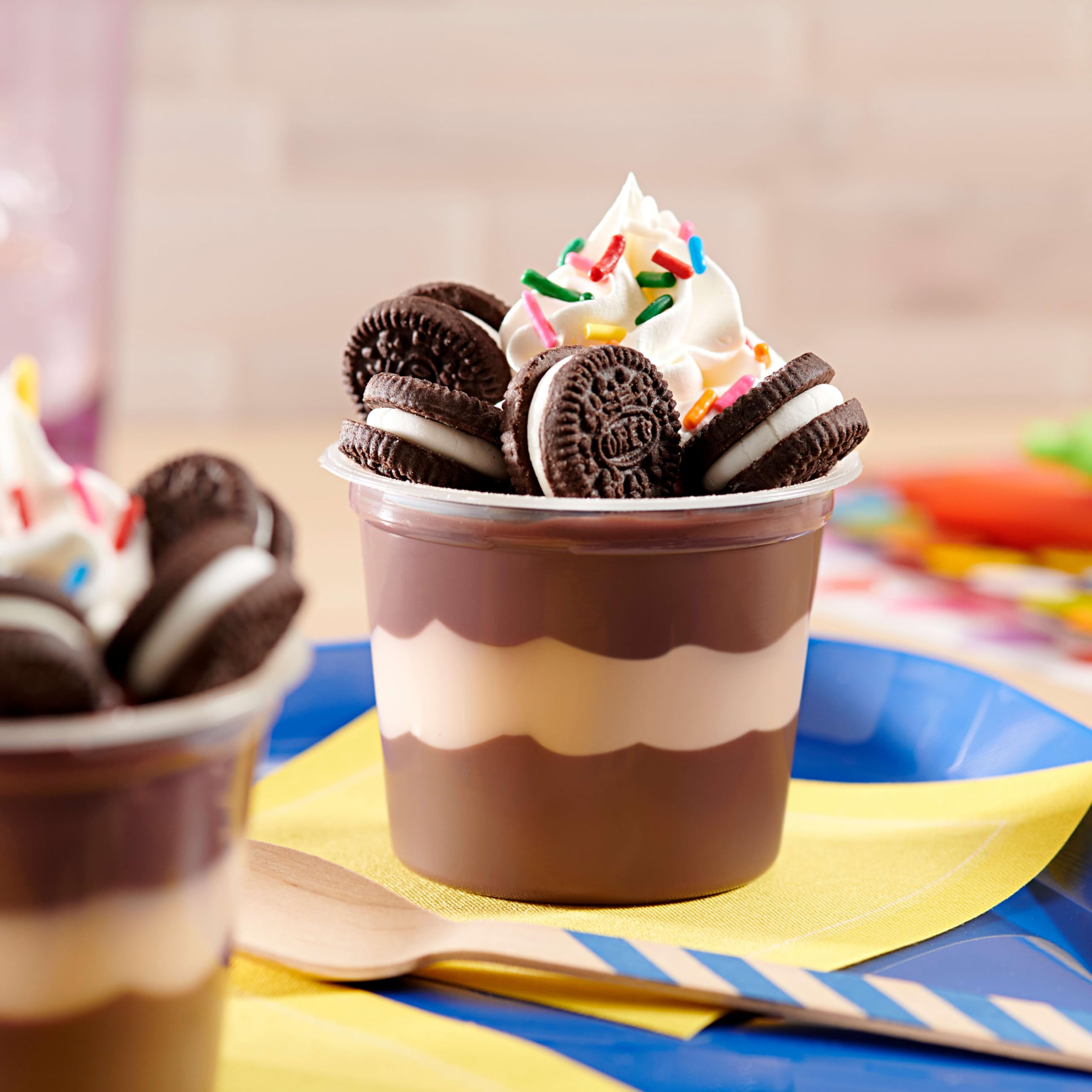 OREO Golden Mini Creme-filled cookies for lighter bite.