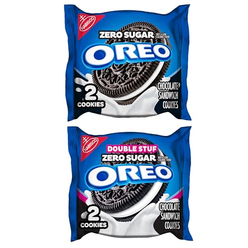 OREO milk dunk shot with cookies and glass of milk.