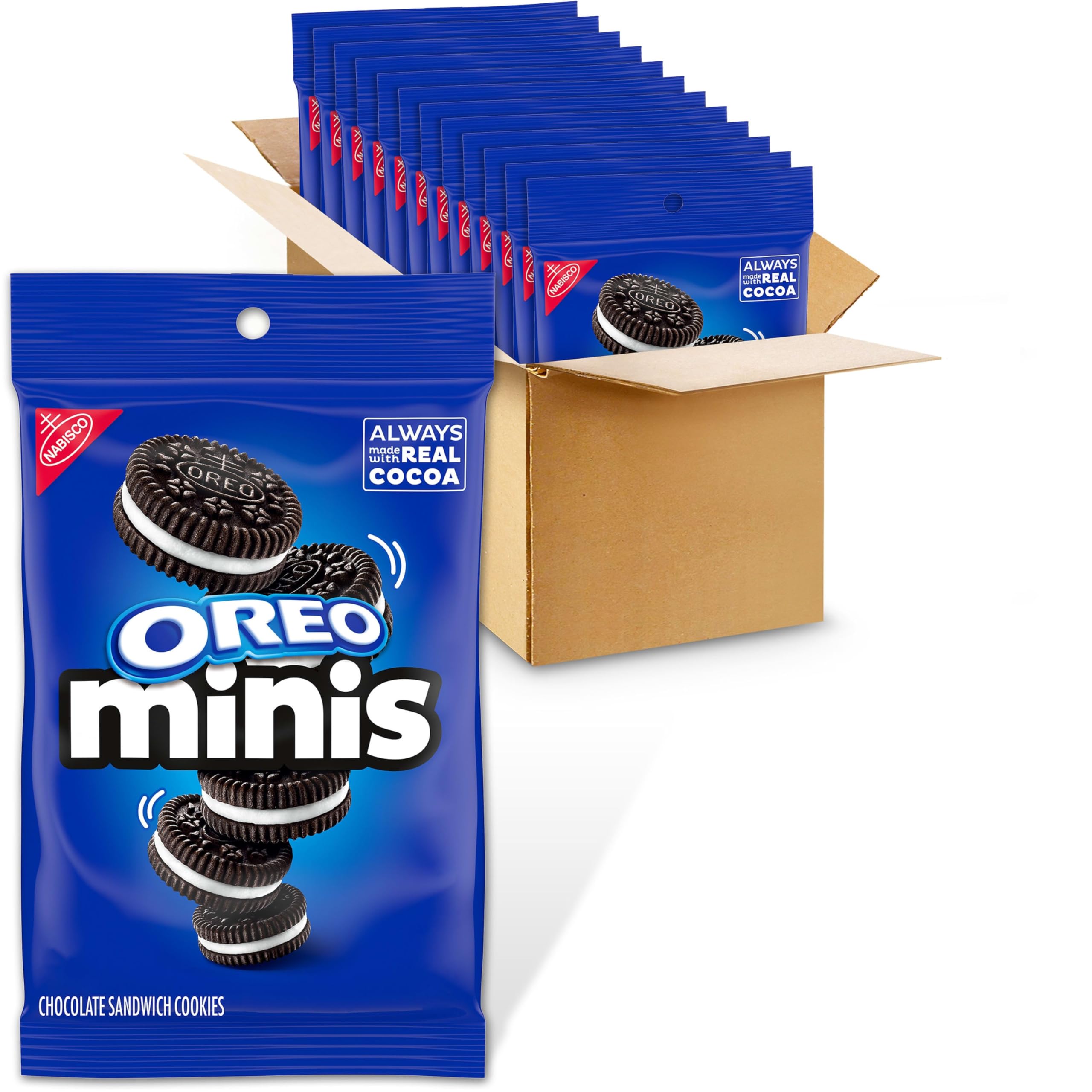 OREO Minis bulk packaging, ideal for sharing and on-the-go snacking.
