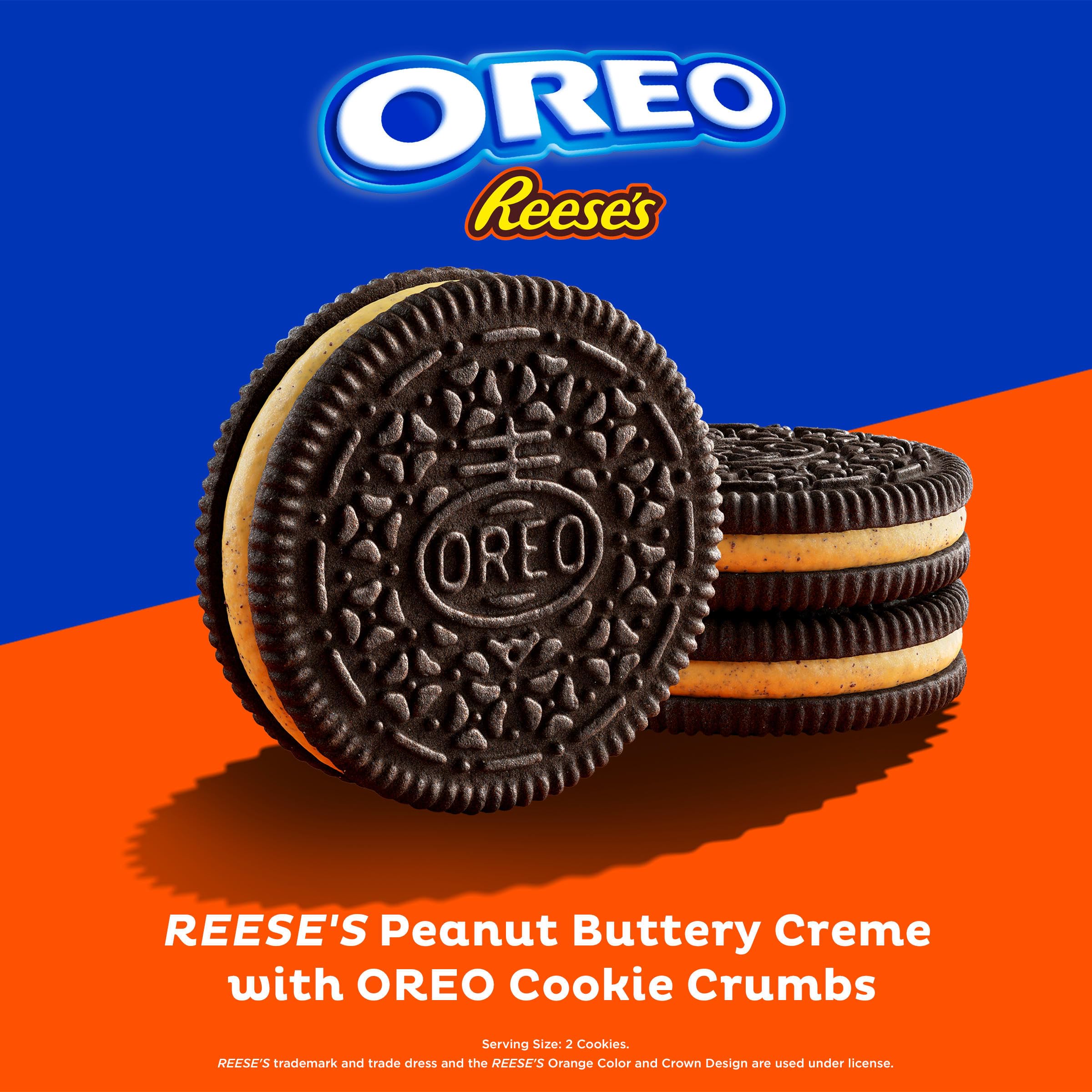 OREO REESE'S crumb inclusions closeup with cookie bits and filling.