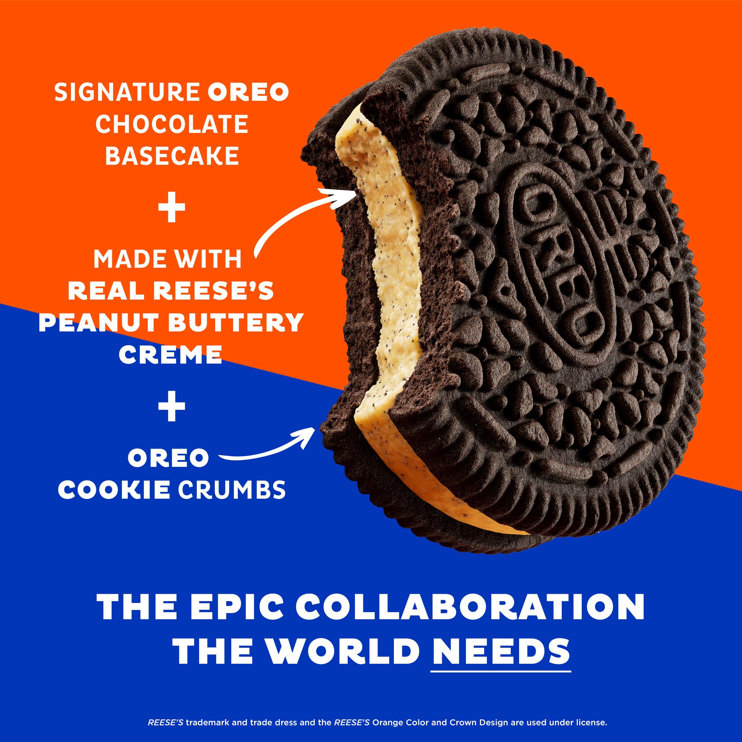 OREO REESE'S dunking in milk image illustrating dunk-worthy cookies.