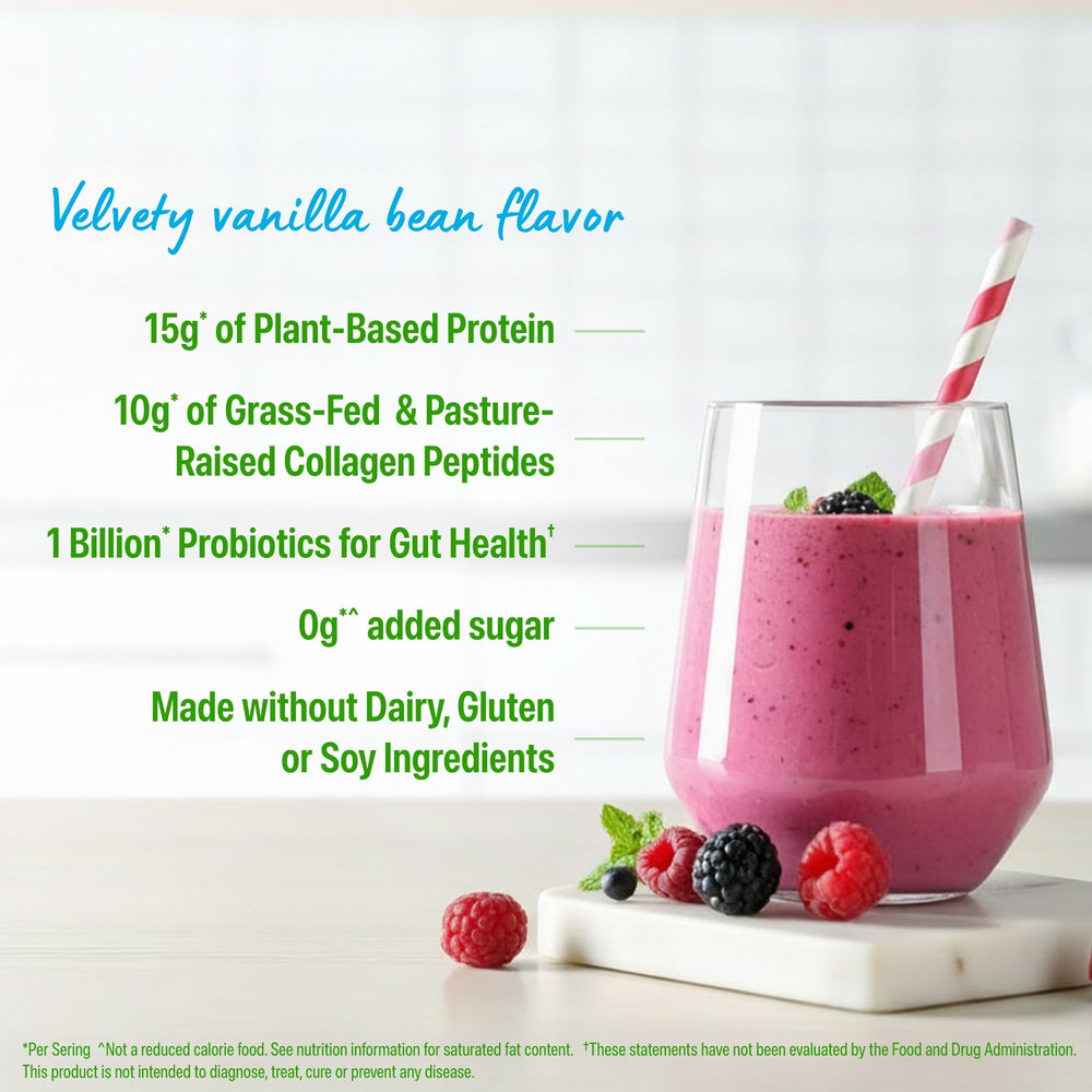 orgain probiotics bottle label emphasizing 1B CFU for gut support