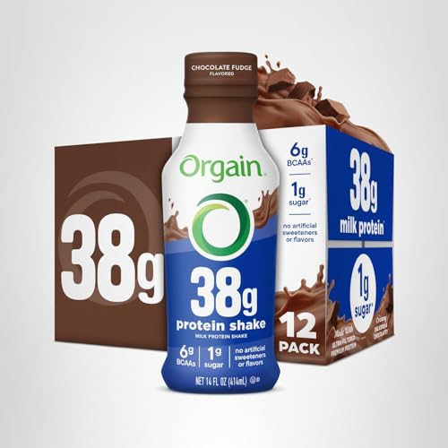 Orgain 38g protein shake after-workout recovery in action.
