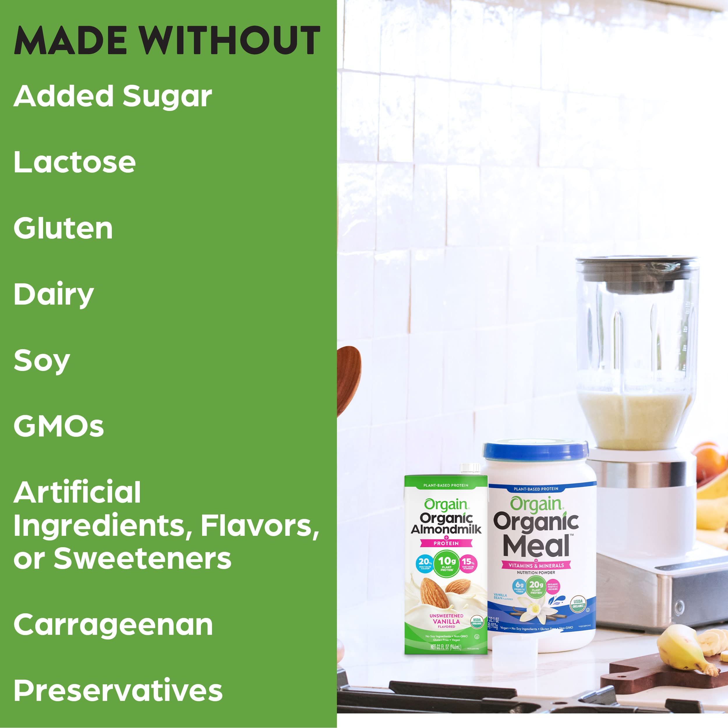 Orgain almond milk vanilla for baking provides versatile dairy substitute in recipes.