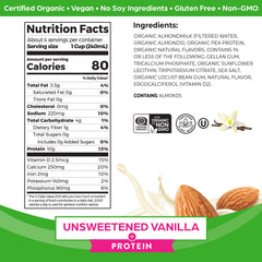 Orgain almond milk vanilla glass showcasing creamy unsweetened vanilla for sipping.