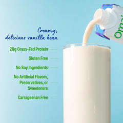 Orgain Clean Protein Shake No artificial colors gluten-free pack emphasizes a clean label.