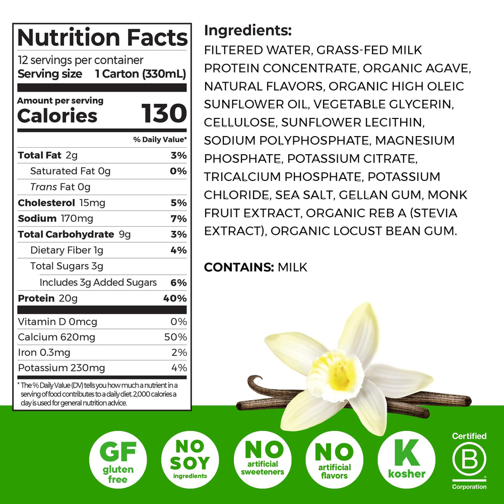 Orgain Clean Protein Shake Vanilla Bean pour shows quick breakfast option.