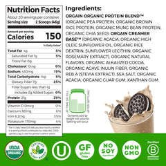 Orgain Cookies & Cream being poured into a glass, ideal for protein shakes