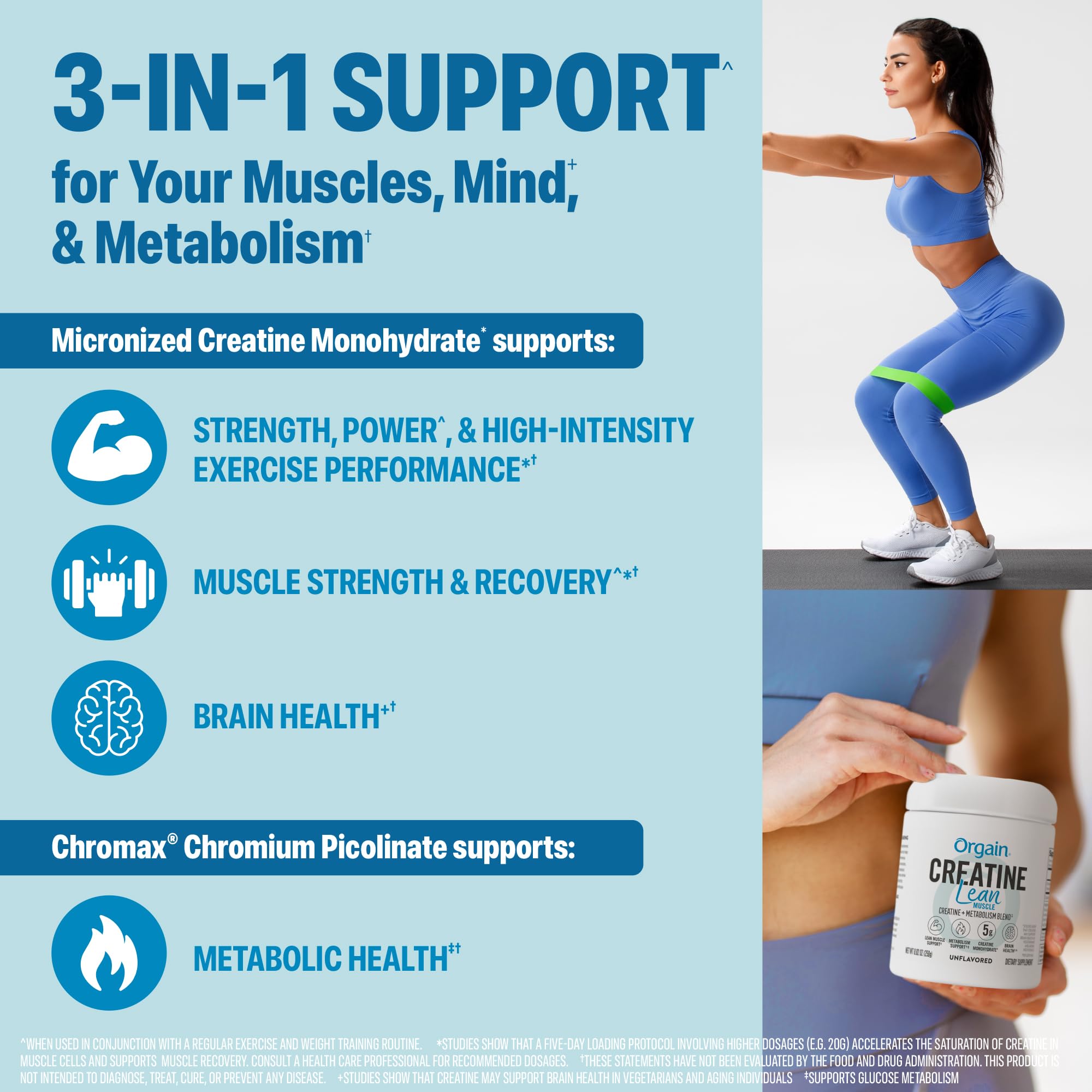 Orgain Creatine Lean Muscle powder dissolves smoothly in beverages.