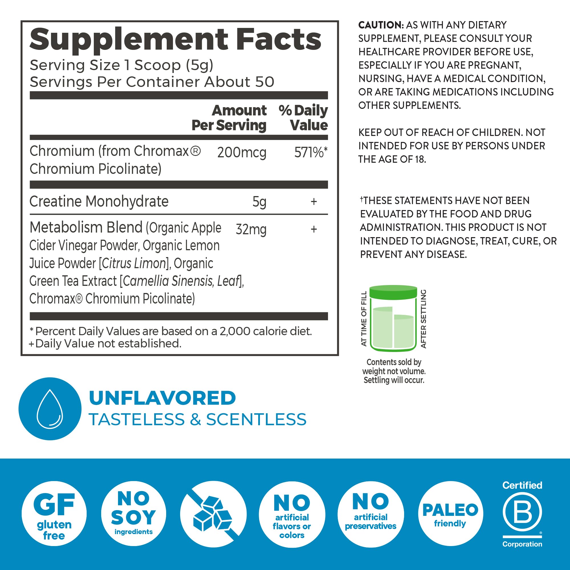 Orgain Creatine Lean Muscle scoop highlights easy-to-mix convenience.
