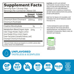Orgain Creatine Lean Muscle scoop highlights easy-to-mix convenience.