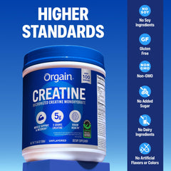 Orgain Creatine Monohydrate powder poured into a shaker