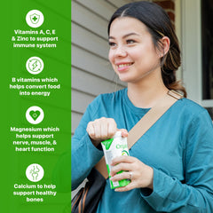 Orgain color-filled fruits and veggies blend powder close-up for daily nutrition.