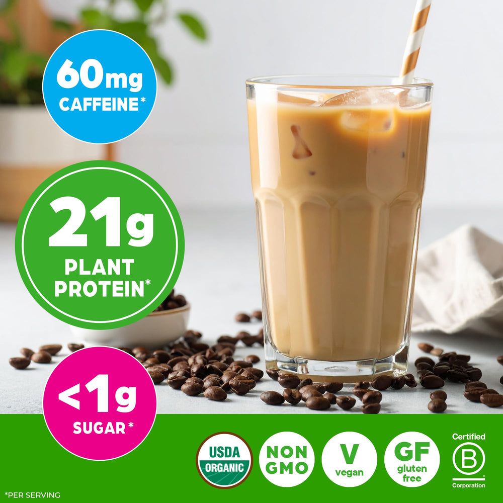 Orgain packaging shows gluten-free, lactose-free, and dairy-free attributes.
