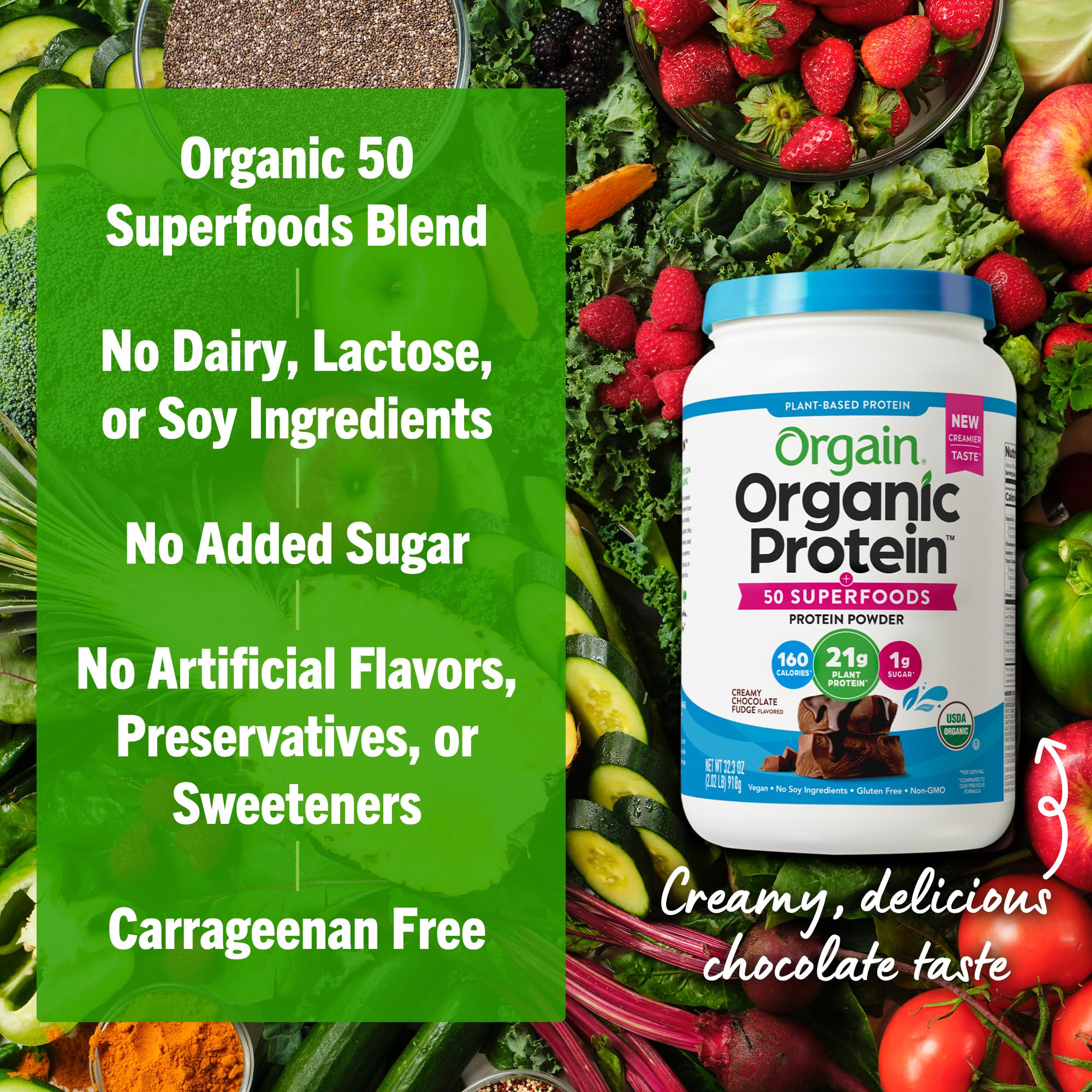 Orgain gluten-free vegan close-up of chia and flax ingredients